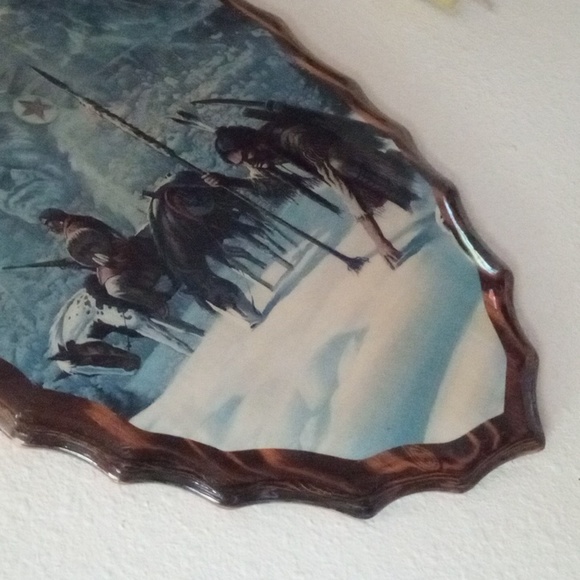 Wood Decoupage Arrowhead Shape Native American Scene - Picture 4 of 9